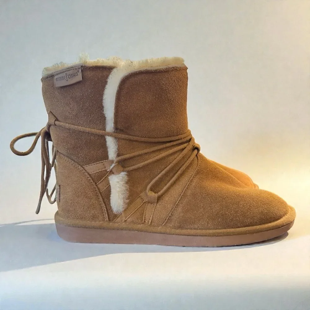 Minnetonka Tan Shearling Winter Boots